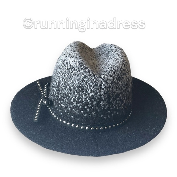 Callanan Millinery Wool Blend Ombre Fedora Hat Studded Safari Charcoal Black main image 12